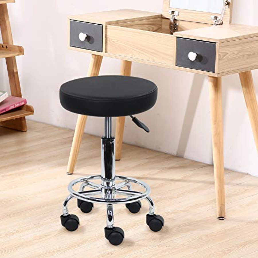 PU Leather Round Rolling Stool - Spa & Wellness Hotel Diament Ustroń Zdjęcia avaliação e preço