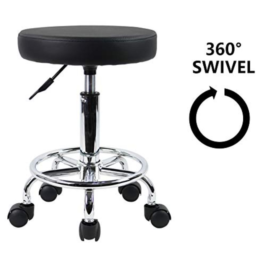 PU Leather Round Rolling Stool - Spa & Wellness Hotel Diament Ustroń Zdjęcia avaliação e preço