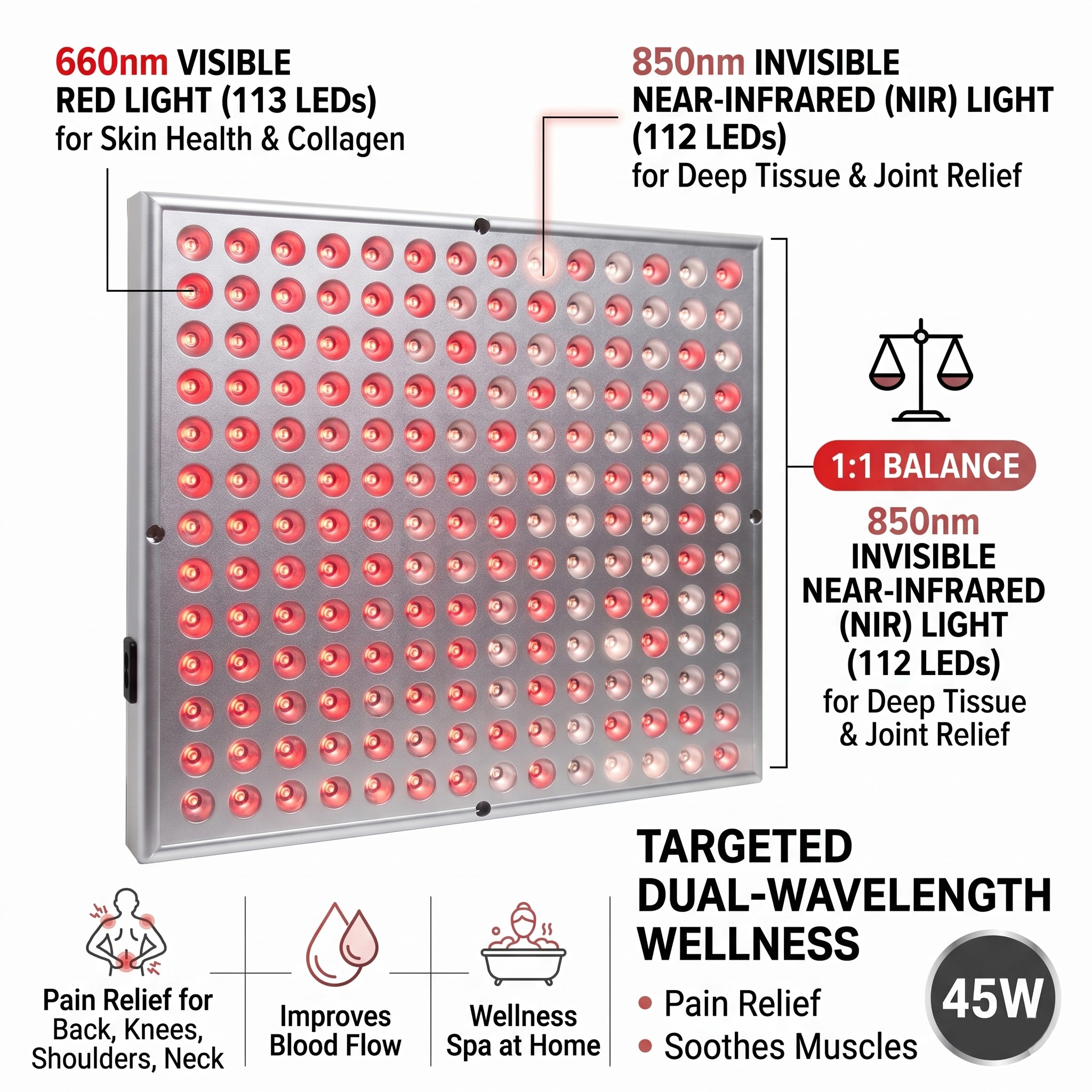 45W LED 660nm 850nm Red Near I - Spa Wellness Near avaliação e preço